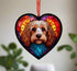 Cavapoo Stained Glass Effect Heart Suncatcher